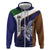 Personalised PNG Manus Province Zip Hoodie Bird of Paradise Tattoo Flag Motif - Polynesian Pride