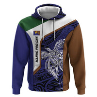 Personalised PNG Manus Province Zip Hoodie Bird of Paradise Tattoo Flag Motif LT9 Pullover Hoodie Blue - Polynesian Pride