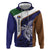 Personalised PNG Manus Province Zip Hoodie Bird of Paradise Tattoo Flag Motif - Polynesian Pride