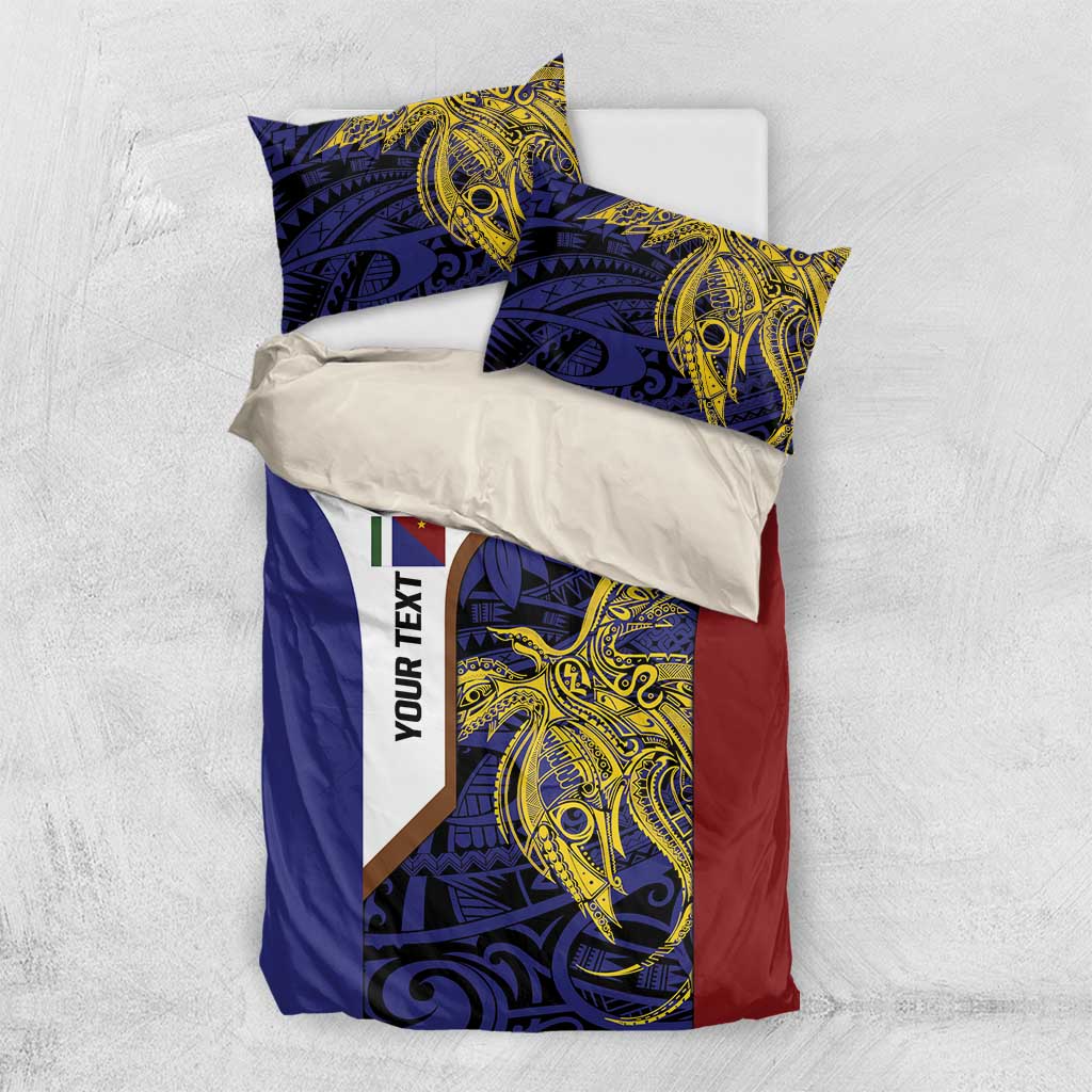 Personalised PNG Milne Bay Province Bedding Set Bird of Paradise Tattoo Flag Motif - Polynesian Pride