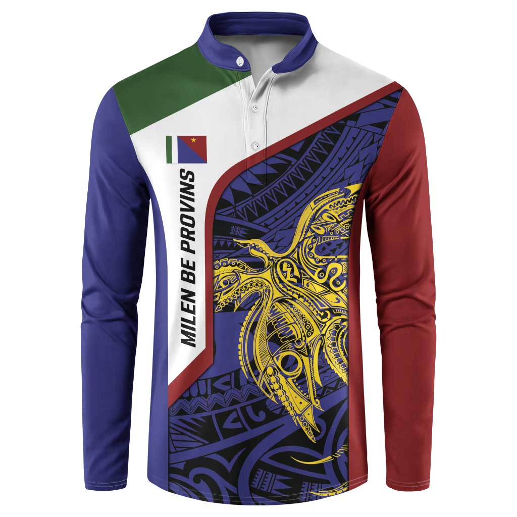 Personalised PNG Milne Bay Province Button Sweatshirt Bird of Paradise Tattoo Flag Motif - Polynesian Pride