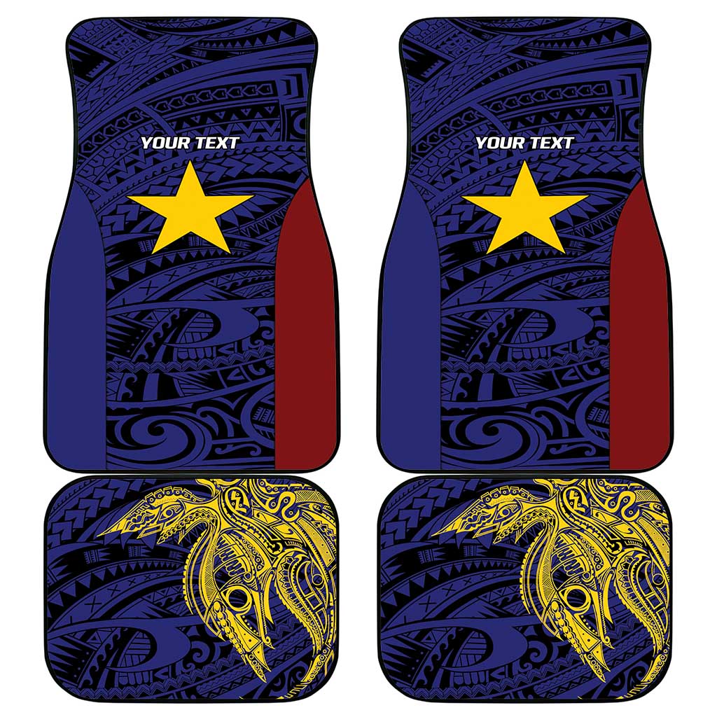 Personalised PNG Milne Bay Province Car Mats Bird of Paradise Tattoo Flag Motif - Polynesian Pride