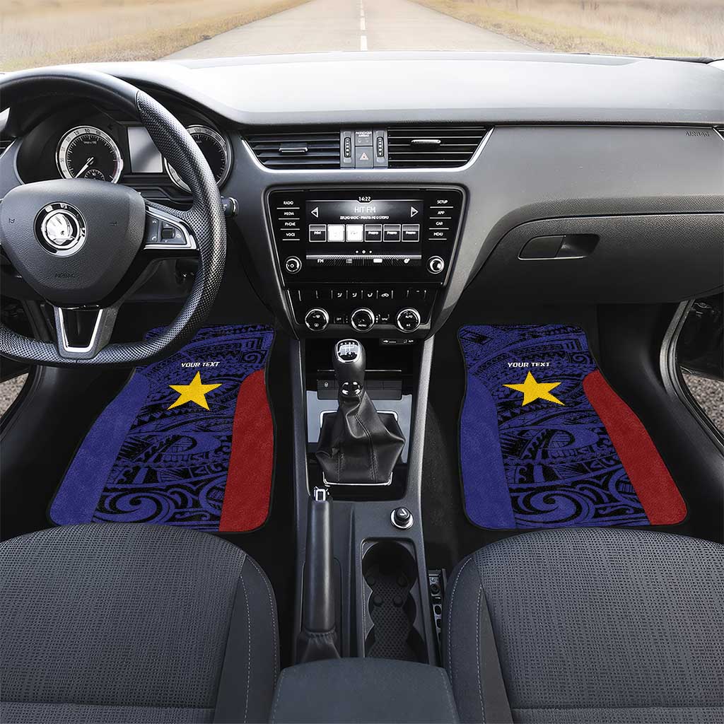 Personalised PNG Milne Bay Province Car Mats Bird of Paradise Tattoo Flag Motif - Polynesian Pride
