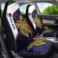 Personalised PNG Milne Bay Province Car Seat Cover Bird of Paradise Tattoo Flag Motif LT9 - Polynesian Pride