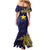Personalised PNG Milne Bay Province Family Matching Mermaid Dress and Hawaiian Shirt Bird of Paradise Tattoo Flag Motif - Polynesian Pride