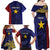 Personalised PNG Milne Bay Province Family Matching Off Shoulder Maxi Dress and Hawaiian Shirt Bird of Paradise Tattoo Flag Motif - Polynesian Pride