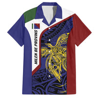 Personalised PNG Milne Bay Province Family Matching Off Shoulder Maxi Dress and Hawaiian Shirt Bird of Paradise Tattoo Flag Motif - Polynesian Pride