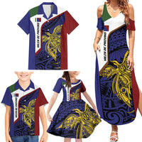 Personalised PNG Milne Bay Province Family Matching Summer Maxi Dress and Hawaiian Shirt Bird of Paradise Tattoo Flag Motif - Polynesian Pride