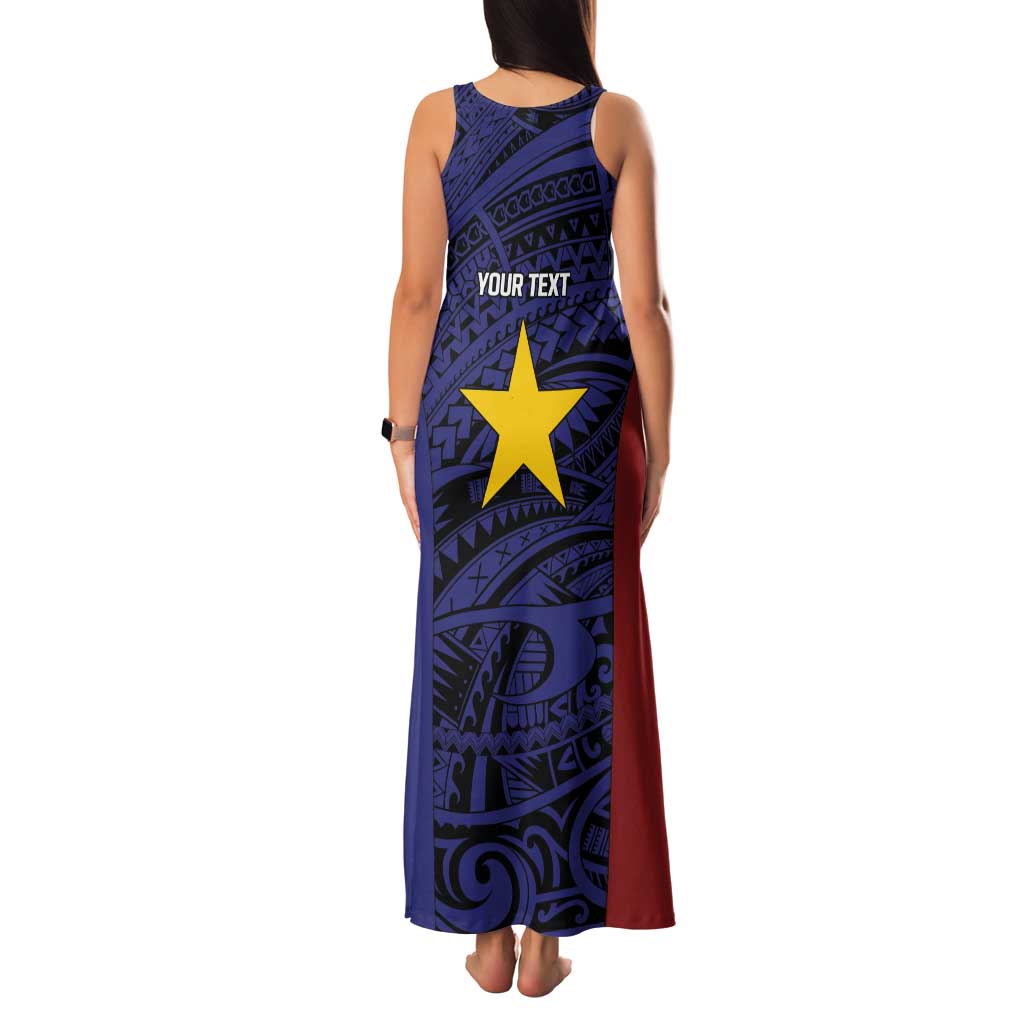 Personalised PNG Milne Bay Province Family Matching Tank Maxi Dress and Hawaiian Shirt Bird of Paradise Tattoo Flag Motif - Polynesian Pride