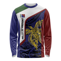 Personalised PNG Milne Bay Province Long Sleeve Shirt Bird of Paradise Tattoo Flag Motif - Polynesian Pride