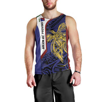 Personalised PNG Milne Bay Province Men Tank Top Bird of Paradise Tattoo Flag Motif LT9 - Polynesian Pride