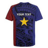 Personalised PNG Milne Bay Province Rugby Jersey Bird of Paradise Tattoo Flag Motif - Polynesian Pride