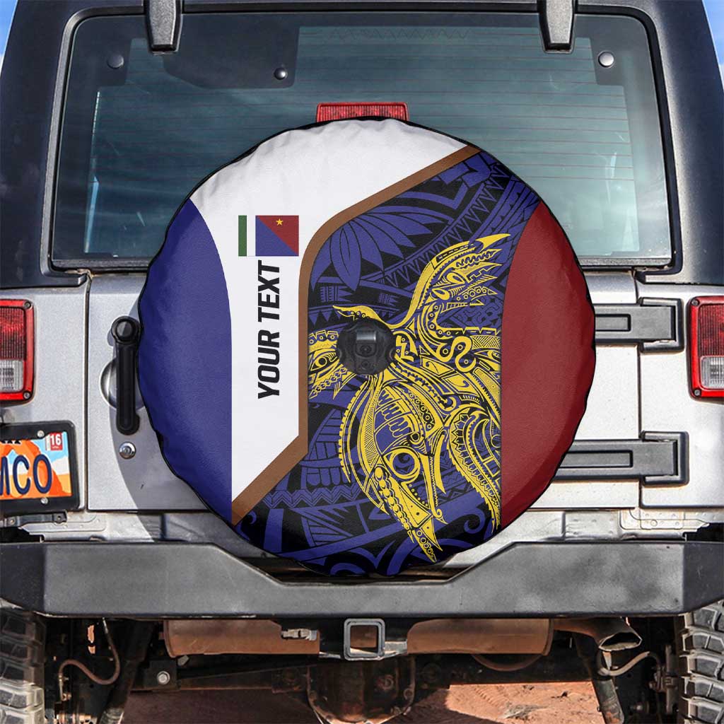 Personalised PNG Milne Bay Province Spare Tire Cover Bird of Paradise Tattoo Flag Motif - Polynesian Pride