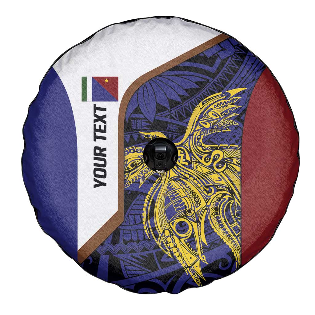 Personalised PNG Milne Bay Province Spare Tire Cover Bird of Paradise Tattoo Flag Motif - Polynesian Pride