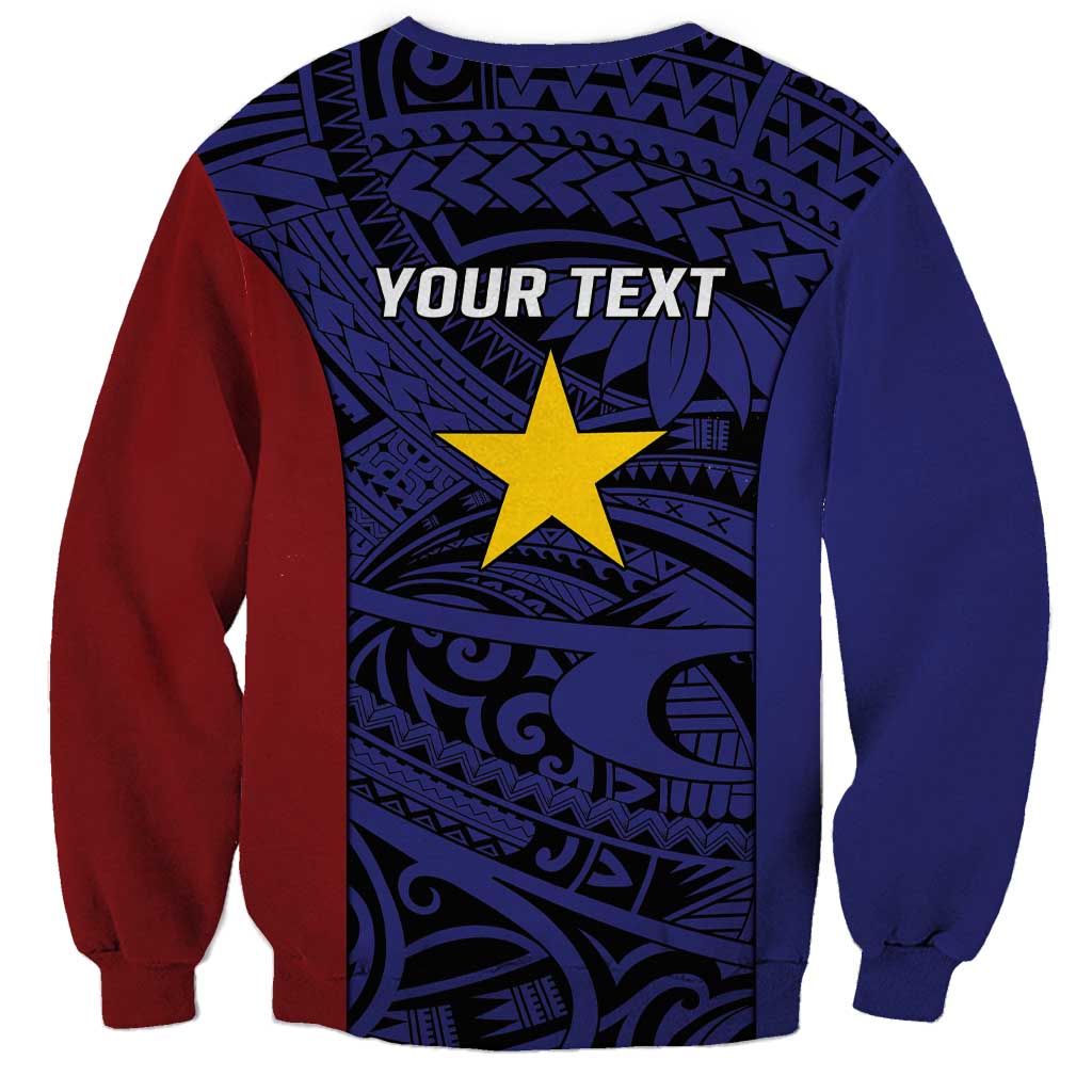 Personalised PNG Milne Bay Province Sweatshirt Bird of Paradise Tattoo Flag Motif - Polynesian Pride