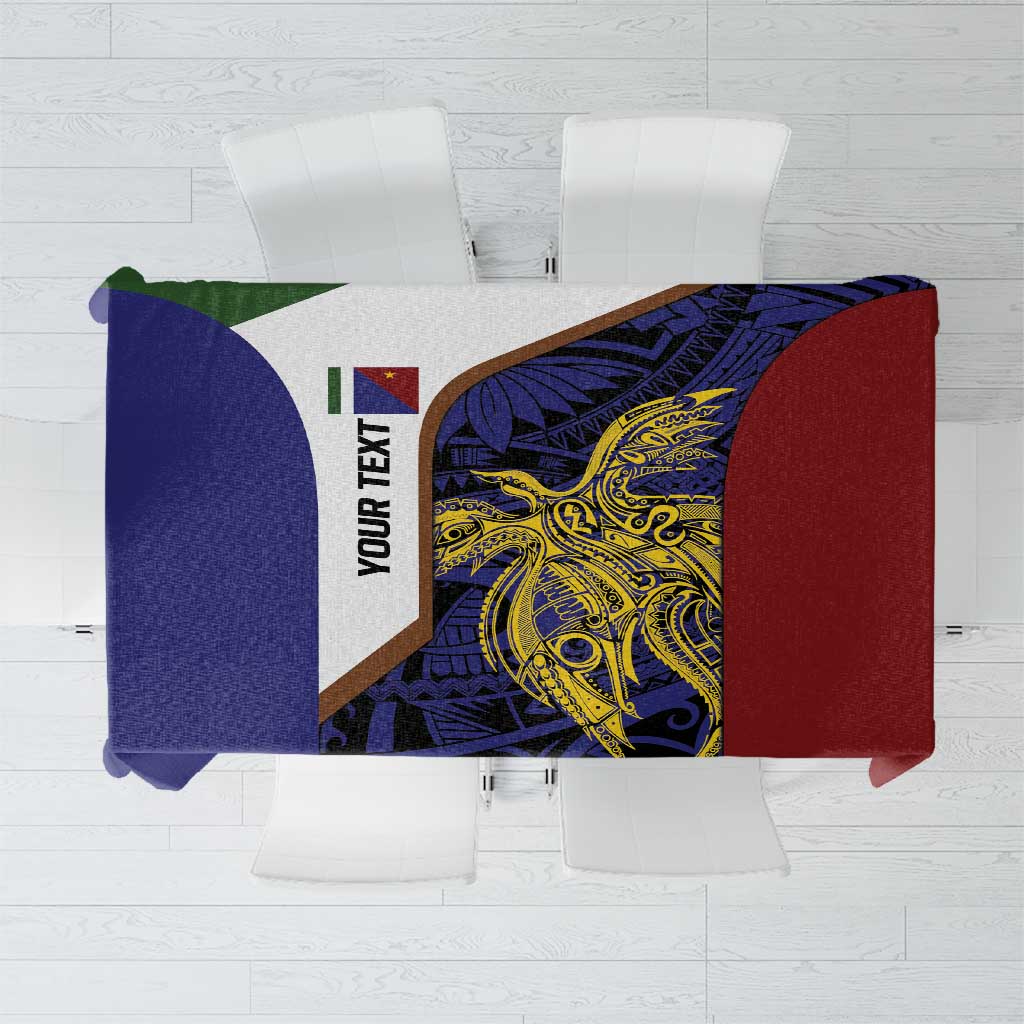 Personalised PNG Milne Bay Province Tablecloth Bird of Paradise Tattoo Flag Motif - Polynesian Pride