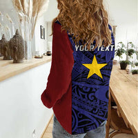 Personalised PNG Milne Bay Province Women Casual Shirt Bird of Paradise Tattoo Flag Motif LT9 - Polynesian Pride