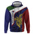 Personalised PNG Milne Bay Province Zip Hoodie Bird of Paradise Tattoo Flag Motif - Polynesian Pride