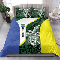 Personalised PNG Morobe Province Bedding Set Bird of Paradise Tattoo Flag Motif - Polynesian Pride