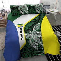 Personalised PNG Morobe Province Bedding Set Bird of Paradise Tattoo Flag Motif - Polynesian Pride