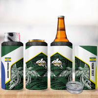 Personalised PNG Morobe Province 4 in 1 Can Cooler Tumbler Bird of Paradise Tattoo Flag Motif - Polynesian Pride