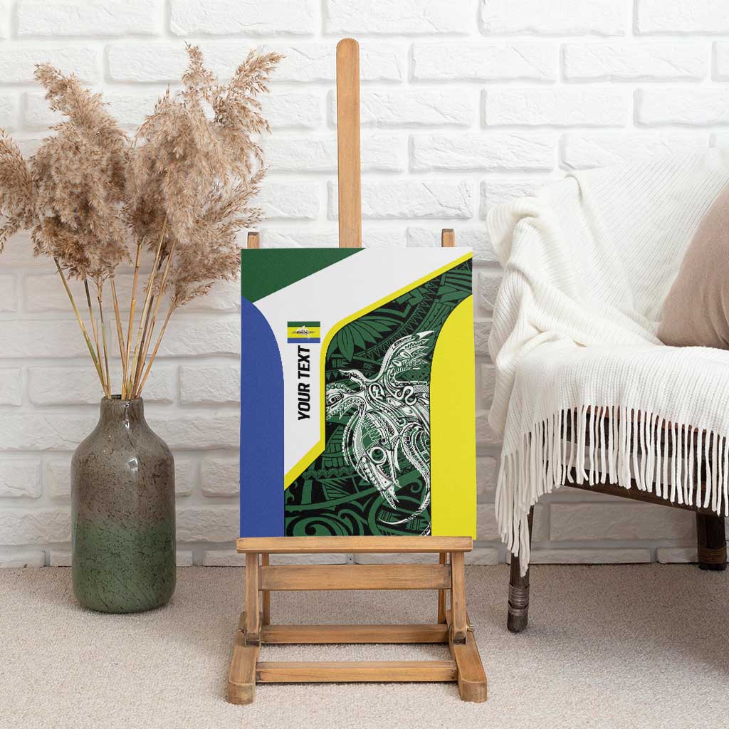Personalised PNG Morobe Province Canvas Wall Art Bird of Paradise Tattoo Flag Motif - Polynesian Pride