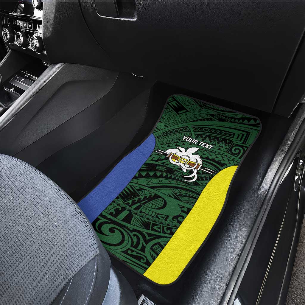 Personalised PNG Morobe Province Car Mats Bird of Paradise Tattoo Flag Motif - Polynesian Pride