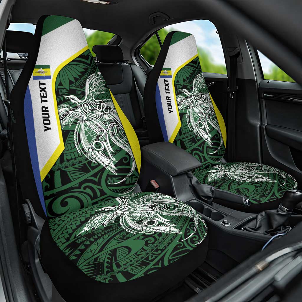 Personalised PNG Morobe Province Car Seat Cover Bird of Paradise Tattoo Flag Motif - Polynesian Pride
