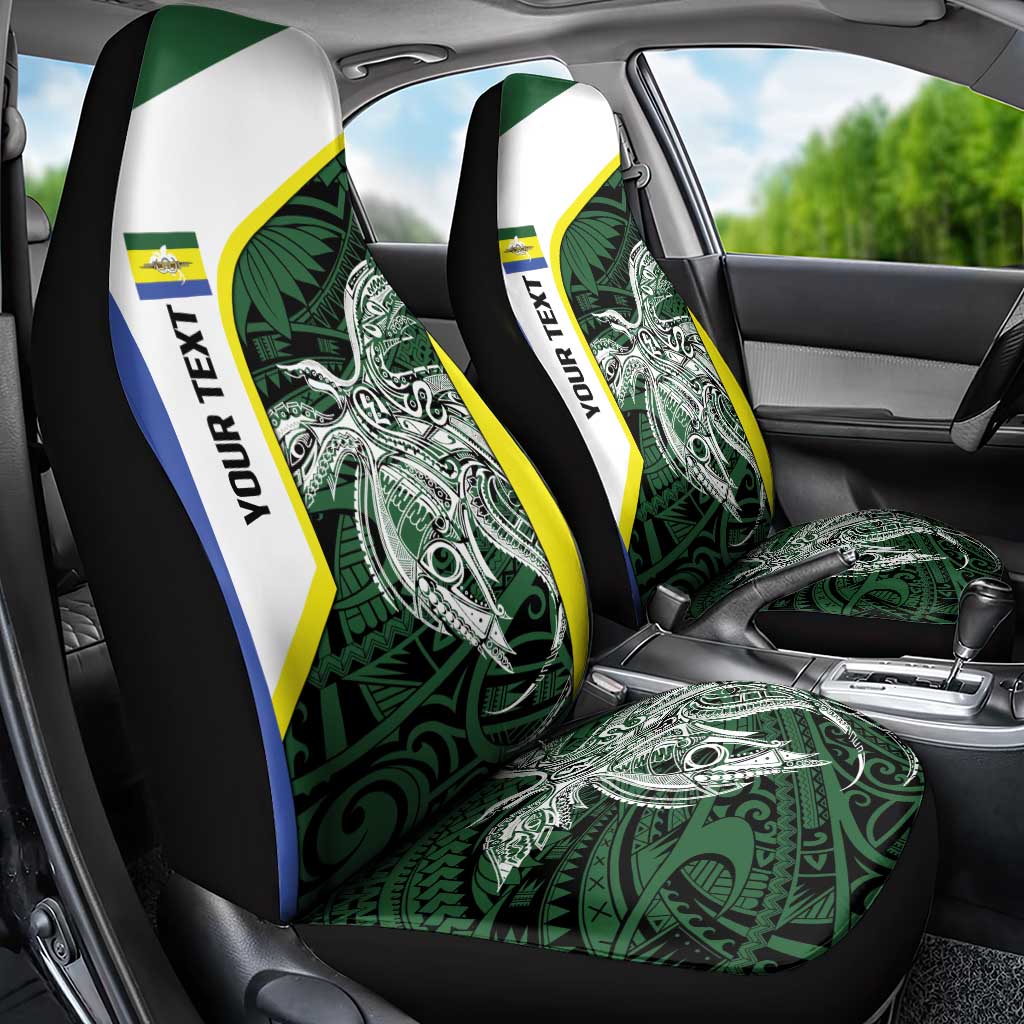 Personalised PNG Morobe Province Car Seat Cover Bird of Paradise Tattoo Flag Motif LT9 - Polynesian Pride
