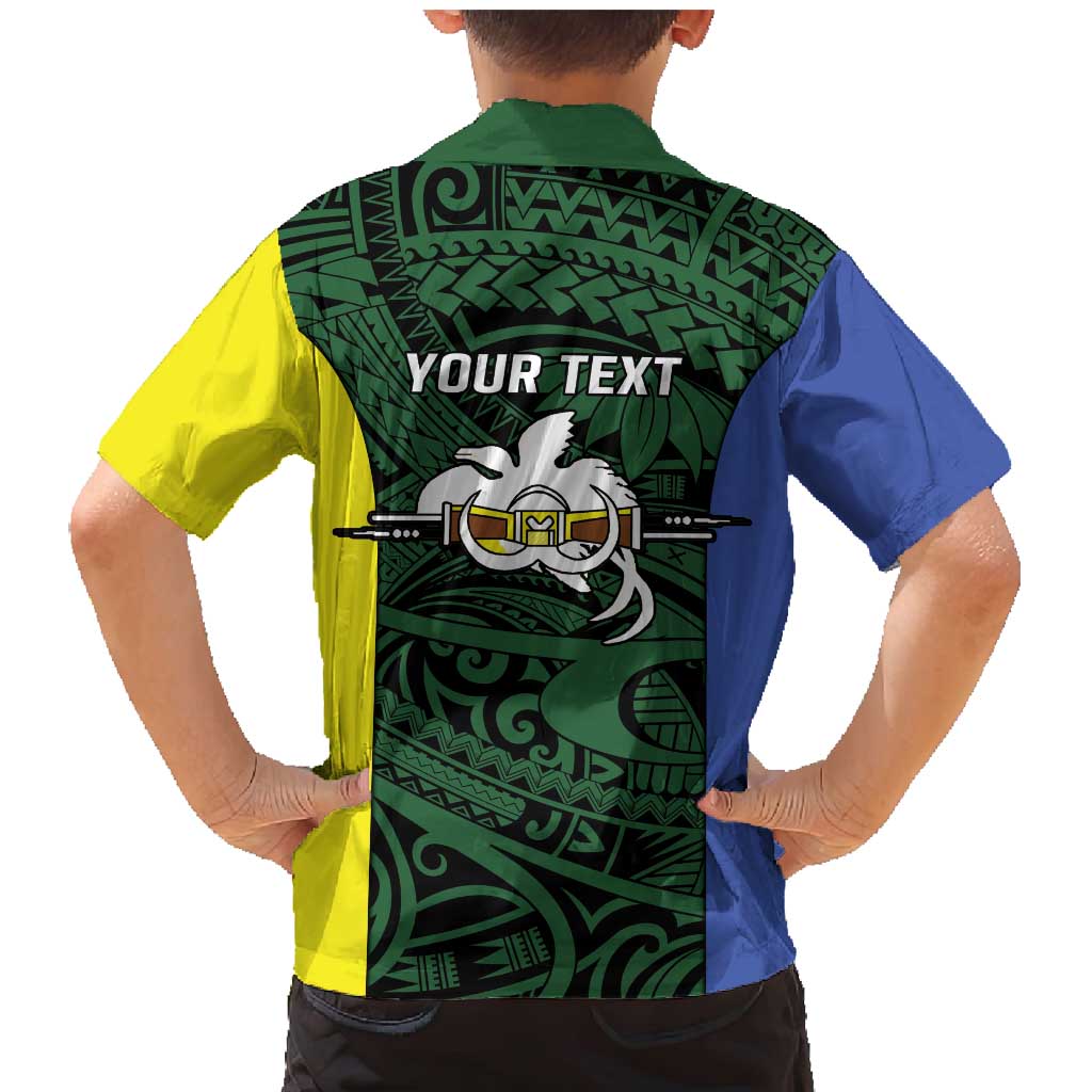 Personalised PNG Morobe Province Family Matching Mermaid Dress and Hawaiian Shirt Bird of Paradise Tattoo Flag Motif - Polynesian Pride