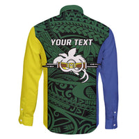 Personalised PNG Morobe Province Family Matching Puletasi and Hawaiian Shirt Bird of Paradise Tattoo Flag Motif - Polynesian Pride