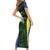 Personalised PNG Morobe Province Family Matching Short Sleeve Bodycon Dress and Hawaiian Shirt Bird of Paradise Tattoo Flag Motif - Polynesian Pride
