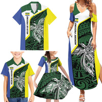 Personalised PNG Morobe Province Family Matching Summer Maxi Dress and Hawaiian Shirt Bird of Paradise Tattoo Flag Motif - Polynesian Pride