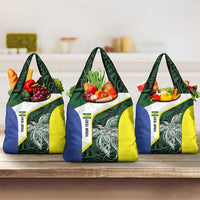 Personalised PNG Morobe Province Grocery Bag Bird of Paradise Tattoo Flag Motif - Polynesian Pride