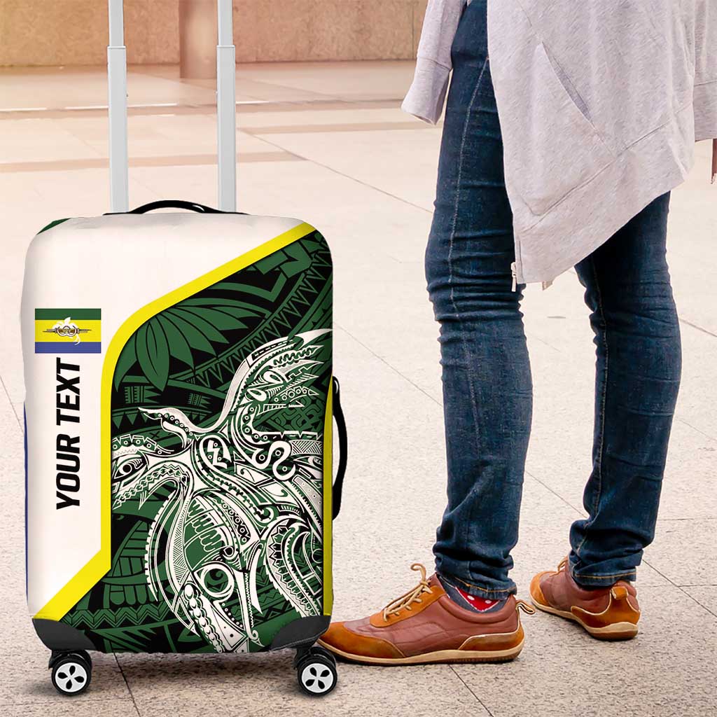 Personalised PNG Morobe Province Luggage Cover Bird of Paradise Tattoo Flag Motif - Polynesian Pride