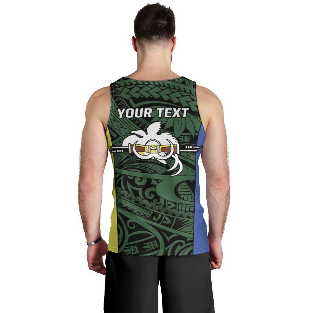 Personalised PNG Morobe Province Men Tank Top Bird of Paradise Tattoo Flag Motif LT9 - Polynesian Pride