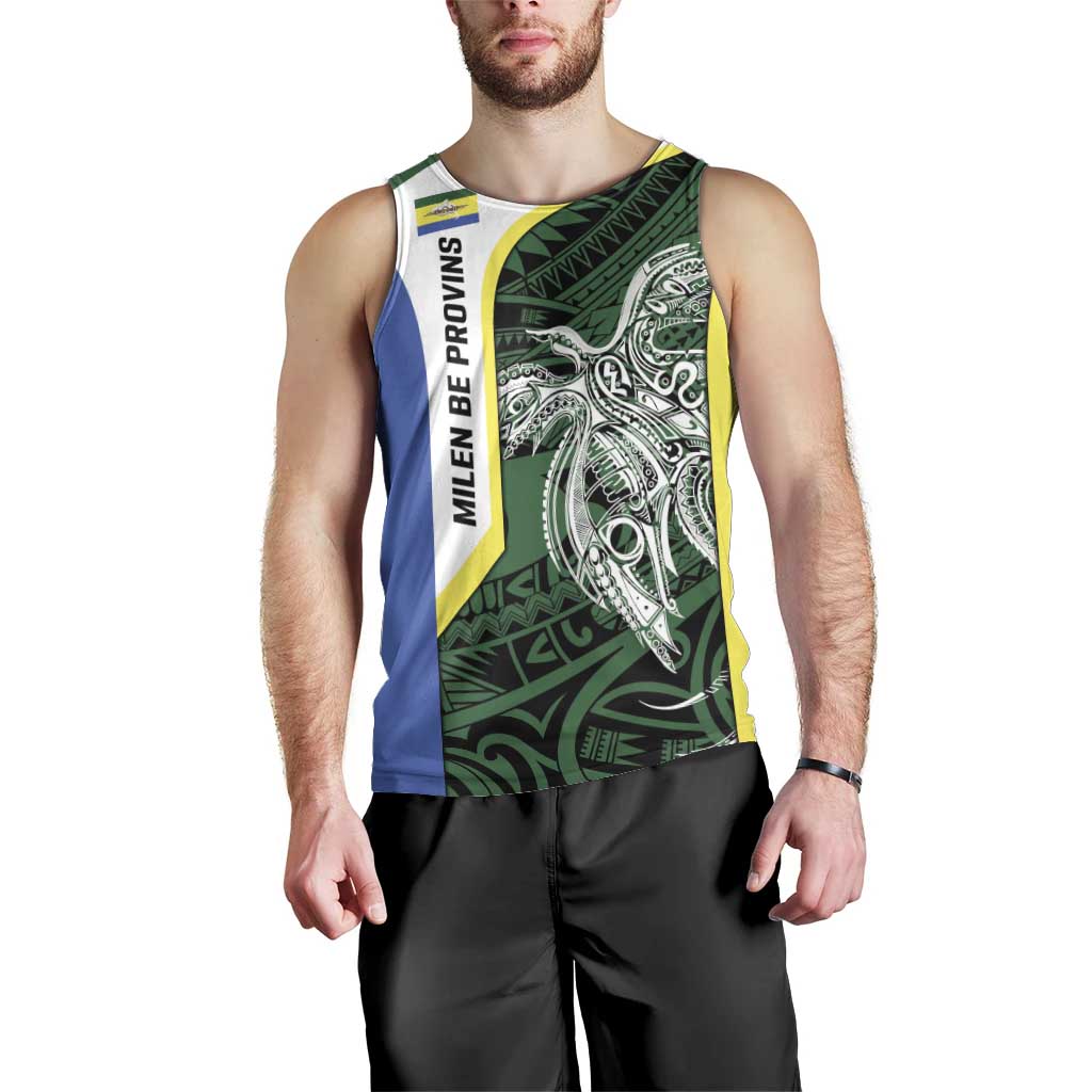 Personalised PNG Morobe Province Men Tank Top Bird of Paradise Tattoo Flag Motif LT9 - Polynesian Pride