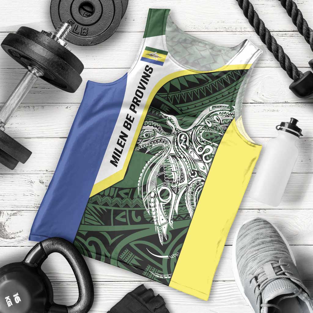 Personalised PNG Morobe Province Men Tank Top Bird of Paradise Tattoo Flag Motif LT9 - Polynesian Pride