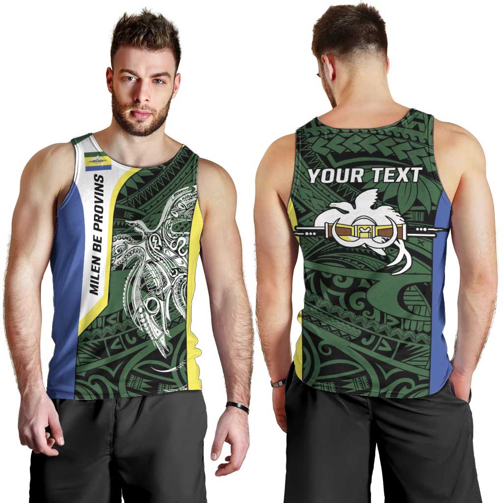 Personalised PNG Morobe Province Men Tank Top Bird of Paradise Tattoo Flag Motif LT9 - Polynesian Pride