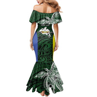 Personalised PNG Morobe Province Mermaid Dress Bird of Paradise Tattoo Flag Motif LT9 - Polynesian Pride
