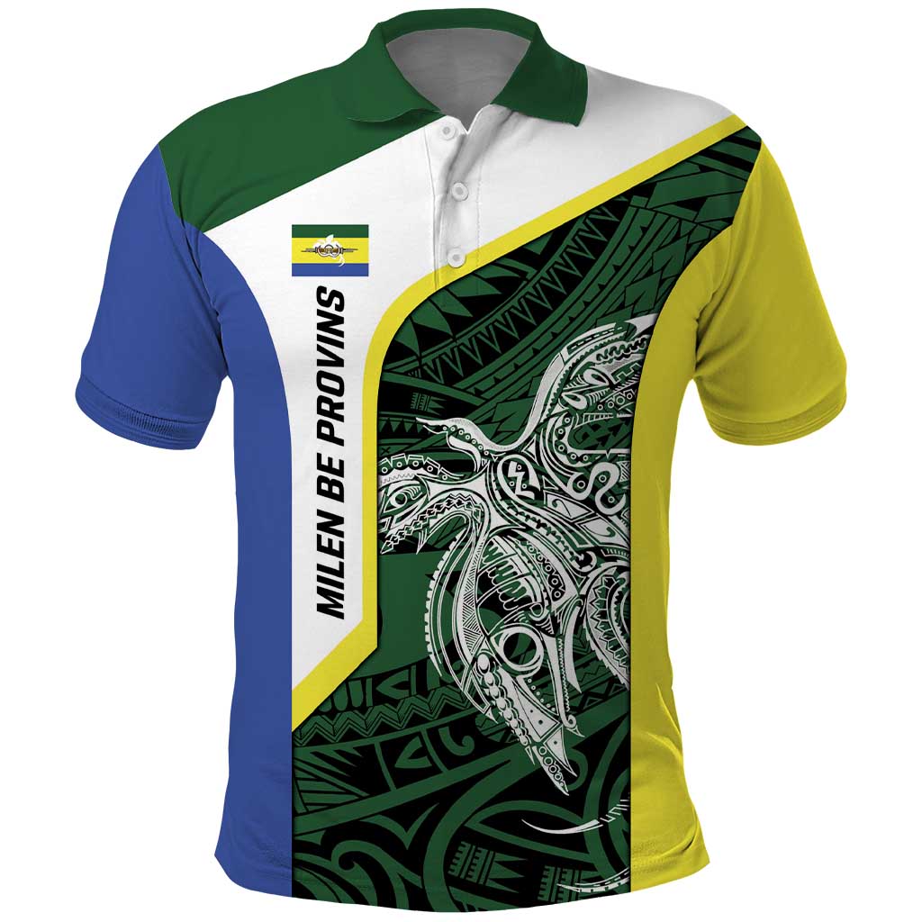 Personalised PNG Morobe Province Polo Shirt Bird of Paradise Tattoo Flag Motif - Polynesian Pride