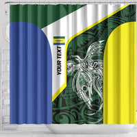 Personalised PNG Morobe Province Shower Curtain Bird of Paradise Tattoo Flag Motif - Polynesian Pride