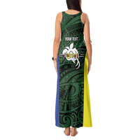 Personalised PNG Morobe Province Tank Maxi Dress Bird of Paradise Tattoo Flag Motif - Polynesian Pride