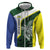 Personalised PNG Morobe Province Zip Hoodie Bird of Paradise Tattoo Flag Motif - Polynesian Pride