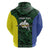 Personalised PNG Morobe Province Zip Hoodie Bird of Paradise Tattoo Flag Motif - Polynesian Pride