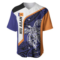 Personalised PNG New Ireland Baseball Jersey Bird of Paradise Tattoo Flag Motif LT9 Orange - Polynesian Pride