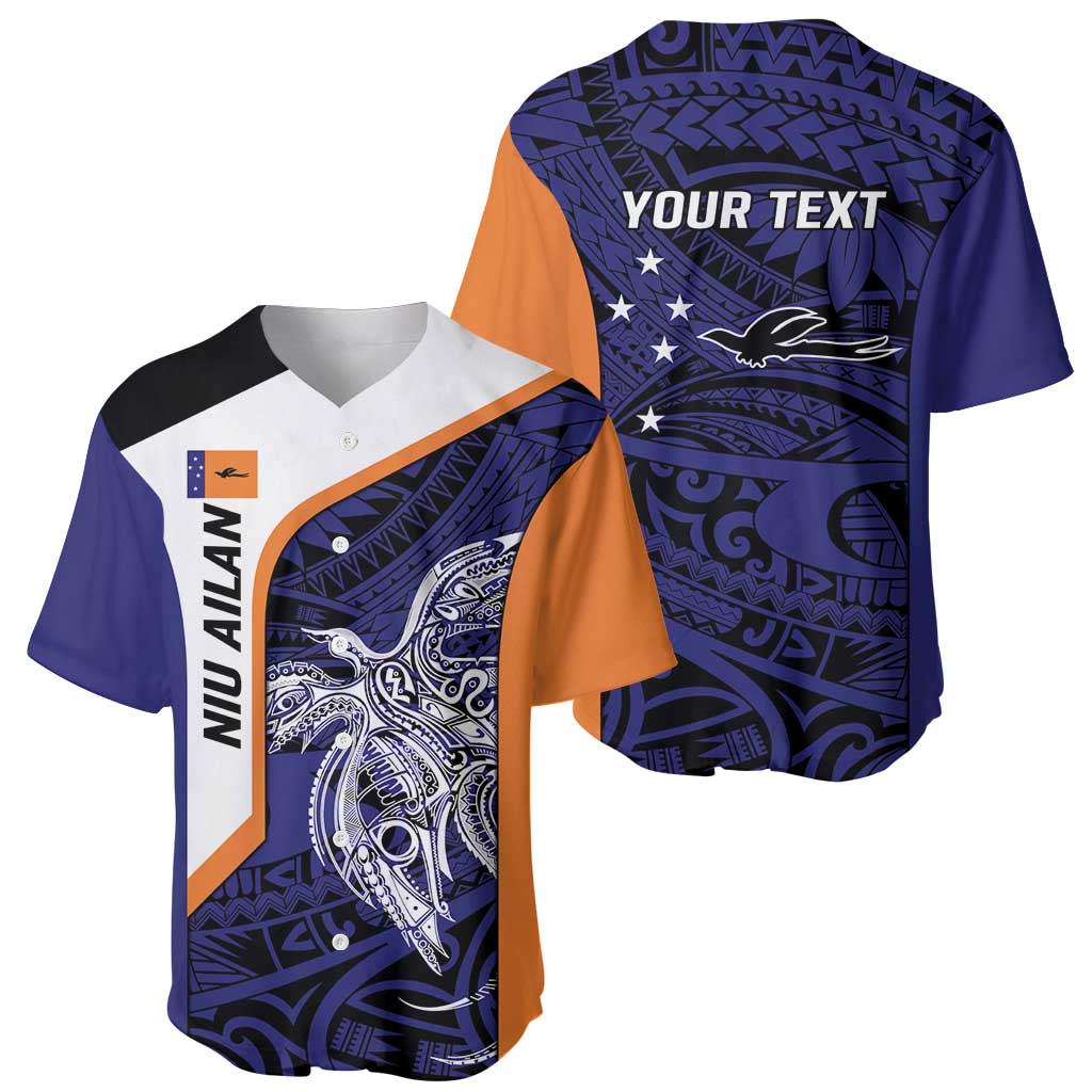 Personalised PNG New Ireland Baseball Jersey Bird of Paradise Tattoo Flag Motif LT9 - Polynesian Pride