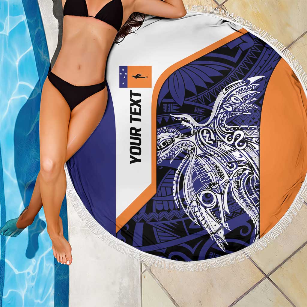 Personalised PNG New Ireland Beach Blanket Bird of Paradise Tattoo Flag Motif - Polynesian Pride