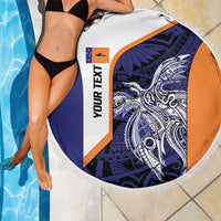 Personalised PNG New Ireland Beach Blanket Bird of Paradise Tattoo Flag Motif - Polynesian Pride