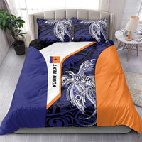 Personalised PNG New Ireland Bedding Set Bird of Paradise Tattoo Flag Motif - Polynesian Pride